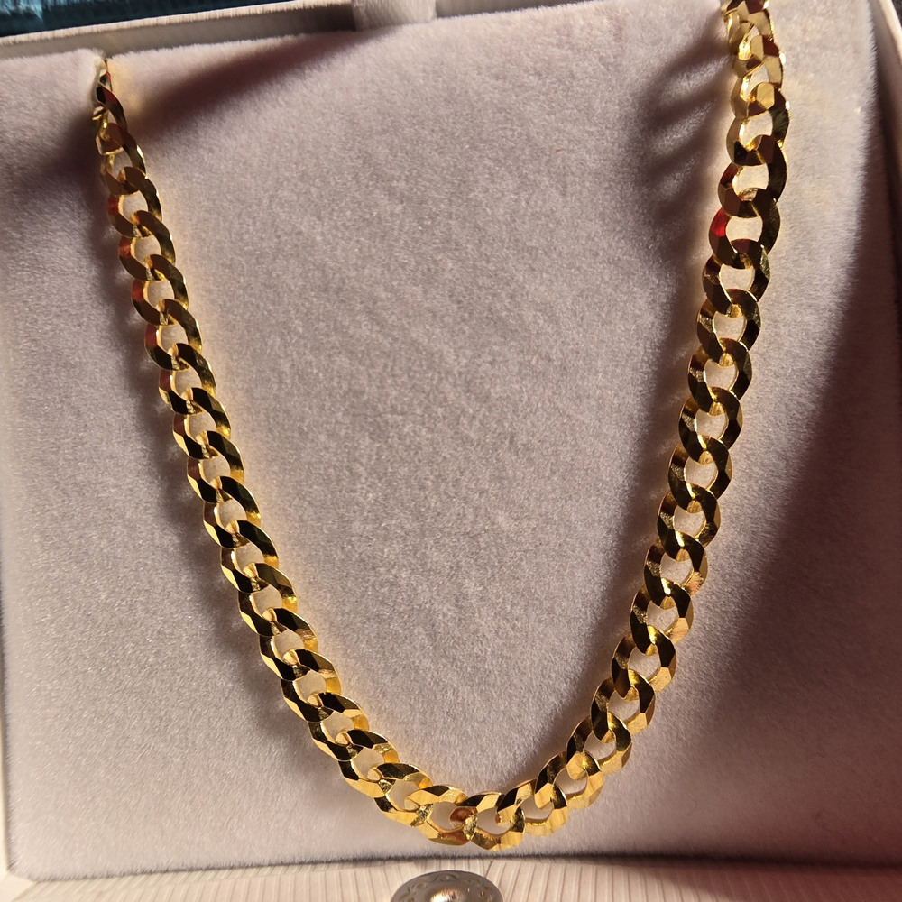 925s 14kgold Cuban Chain Necklace